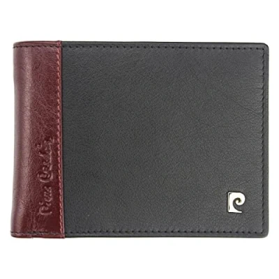 Image de Pierre Cardin TILAK30 324 Portefeuille Homme Fait de Cuir Véritable Grainé avec Emplacements pour Cartes Poche à Monnaie Compartiment Billets 12 x 9,5 2,5 cm Noir et Rouge