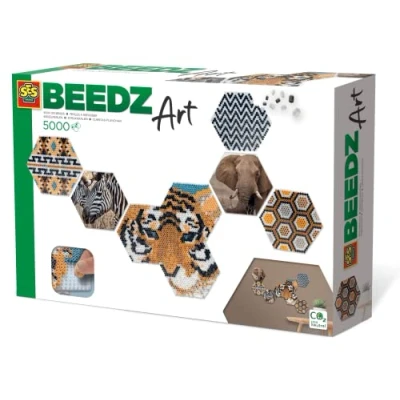Image de SES CREATIVE Beedz Art Hex tiles safari Perles à repasser pour enfant partir de 12 ans