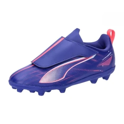 Image de Puma Ultra 5 PLAY FG/AG JR Unisex Chaussures de foot à crampons pour enfants, Taille: 28, Lapis lazuli/white/sunset glow Matière synthétique