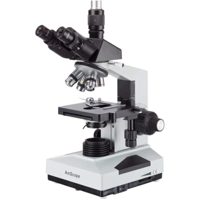 Image de AmScope Microscope trinoculaire professionnel, 40X 2000X, avec platine mécanique à deux couches 3D T490B