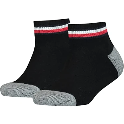 Image de Tommy Hilfiger QUARTER, 2ER PACK ICONIC, Chaussettes pour enfants, Taille: 31 34, Schwarz