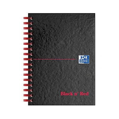 Image de Oxford Black n&#039; Red Cahier à spirale avec couverture rigide Format A6