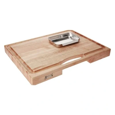 Image de Boos Block Planche à Découper Avec Égouttoir Erable d&#039;Amérique Du Nord Billot De Cuisine a Decouper Professionnelle 38,1 x 35,6 5,7 cm