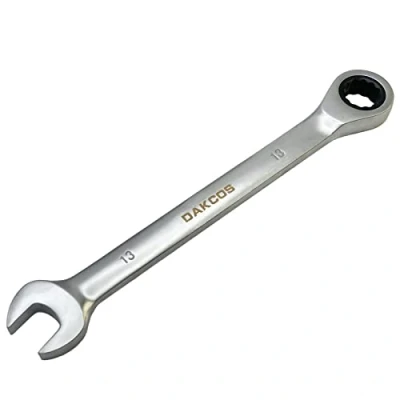 Image de DAKCOS Clé à cliquet combinée 13mm métrique en CR V avec finition chromée mate
