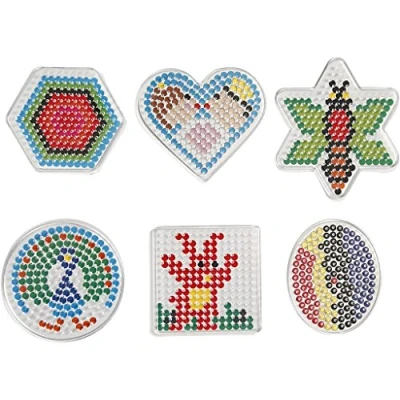 Image de Assortiment de plaques colorées pour perles à repasser Midi 6 designs 7 10,5 cm pcs