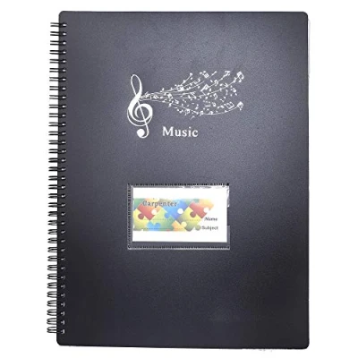 Image de Dossier de rangement pour partitions musique Format A4 40 pochettes G Clef, Sac documents stockage papier chanson musiciens