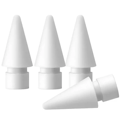 Image de PAPERFEEL [Lot de 4] Pointe Apple Pencil 2 et 1, Embouts Remplacement Pom pour 2ème 1ère Génération, Tip for Précis Haute Sensibilité