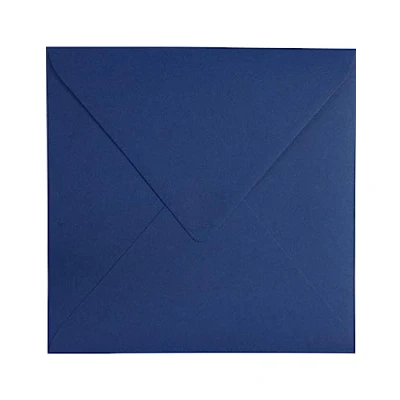Image de Netuno 100 enveloppes carrées bleu foncé 153x153 mm 120g Keaykolour Royal Blue écologiques en papier recyclé colorées recyclées pour cartes de vœux invitations anniversaires Noël
