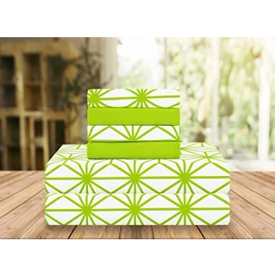Image de Elegant Comfort Parure de lit Douce en Percale 1500 Fils, Microfibre égyptienne, Douce, résistante aux Plis et à la décoloration (6 pièces), très Grand lit, Vert Citron