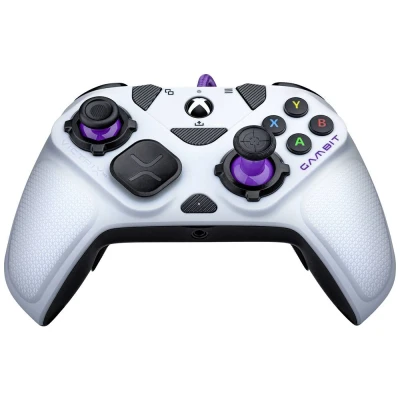 Image de Victrix Gambit World&#039;S Fastest Licensed Xbox Manette, Elite Esports design avec Swappable Pro Thumbsticks, Custom Paddles, Blanc / Violet Faceplate pour One, Series X/S, Pc