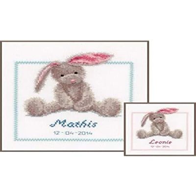 Image de Vervaco Kit au point compté Petit lapin,Multicolore,19.0 x 21.0 0.3 cm
