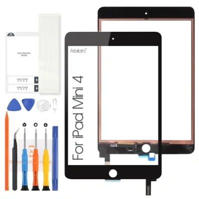 Image de Arbilato Écran Tactile pour iPad Mini 4 2015 A1538 7.9 Remplacement Mini4 A1550 Numériseur Verre Panneau Réparation Kits (Pas LCD) (Noir)