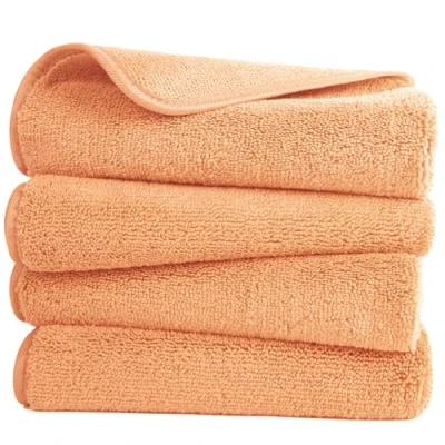 Image de POLYTE Lot de 4 essuie mains en microfibre non pelucheux à séchage rapide, 40,6 x 76,2 cm, orange
