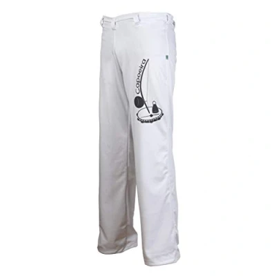Image de JL Sport Authentique Arts Martiaux Pantalon De Capoeira Brésilienne Unisex (Berimbau Imprimer A Côté La Jambe) M