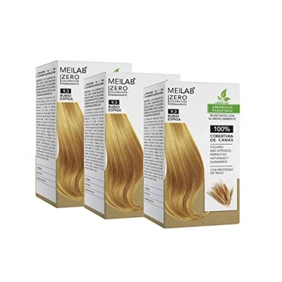 Image de MEILAB Coloration cheveux sans ammoniaque Lot de 3 unitès Blond doré très clair #9