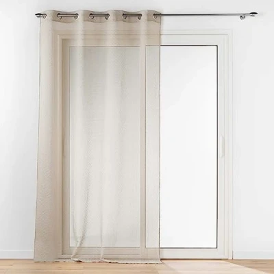 Image de douceur d&#039;intérieur, Voilage à Oeillets (140 x 240 cm) Amani Taupe, Voile Sablé
