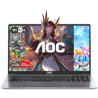 Image de AOC 2024 Gaming Ordinateur Portable Boîtier en Métal et Rétroéclairé, AMD Ryzen 7 5825U(8C/16T, jusqu&#039;à 4,50 GHz,15W) PC Gamer 16,10 Pouces,16Go DDR4 512Go M.2 SSD,WiFi 6,BT5.2,HDMI,Type C