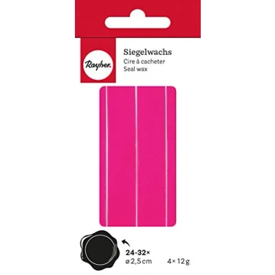 Image de Rayher 32020264 Cire à cacheter, rose, 4X12g, réassortiment pour technique de cachetage