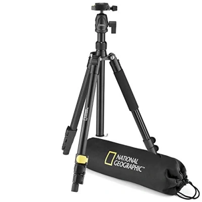 Image de National Geographic, Kit Trépied Photo de Voyage avec Sac Transport, Monopode, Jambes à 4 Sections, Verrouillage Levier, Rotule Ball, Plateau Rapide, Charge 6 kg, Alu, NGTR001L [Exclusif Amazon]