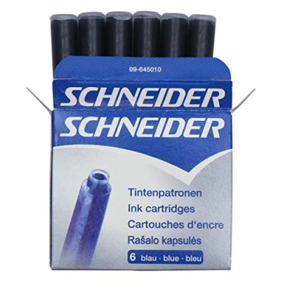 Image de sCHNEIDER stylos cartouches standard bleues pour et autres de 6
