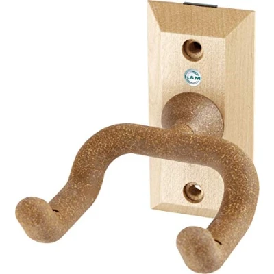Image de K&amp;M 162 A+E Support mural pour guitare combinaison liège et bois fourche rigide à visser