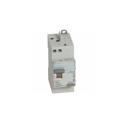 Image de 411638 Interrupteur différentiel DX3 2P 40A type A 30mA arrivée haute + départ haut 2 modules Legrand