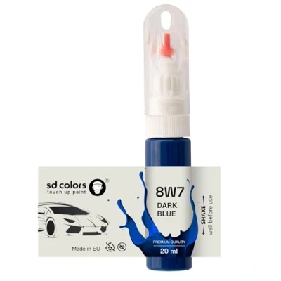 Image de SD COLORS Peinture de retouche 8W7 Bleu foncé 20 ML Pinceau pratique pour réparer les rayures (juste la peinture)