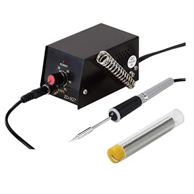 Image de Mini station de soudage ZD 927 avec étain offert 8 W soudeur pointe fine 0,3 mm pour petites soudures précision température réglable 100 450 C