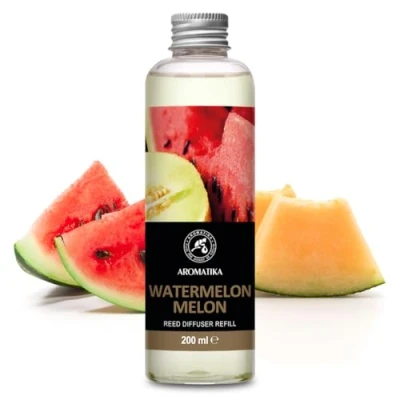 Image de Recharge Diffuseur de Parfum Pastèque Melon 200ml Arôme Fruité Desodorisant Maison Fragrance Fraîche et Durable Aromathérapie Reed Refill Watermelon