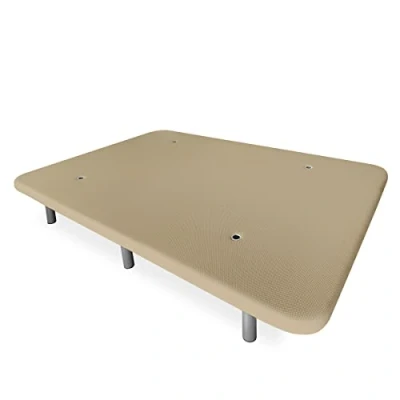 Image de Somnia Descanso Base tapissée 3D renforcée, Grande stabilité avec 5 Barres transversales et 6 Pieds métalliques filetés de 27 cm, 90 x 190, Beige
