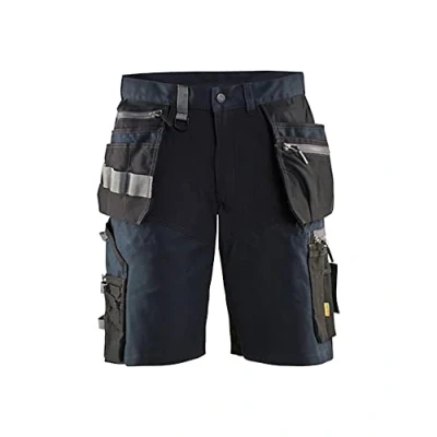 Image de Blaklader 15981343 Shorts d&#039;artisan avec élastiques, Marine noire/Noir, taille C62