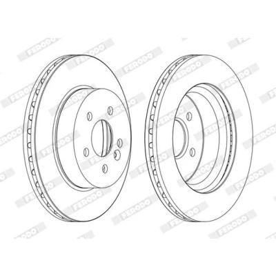 Image de FERODO PREMIER DDF1036C Disque de frein 303 26 5 ventilé revêtu avec vis/boulons MERCEDES BENZ: Classe ML