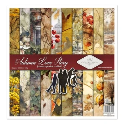 Image de ITD Collection Set de Papier découpage Scrapbooking 12 x Zoll, 310 320 mm, Dekorpapier 30 g/m² Scrapbook (SLS 069 Autumn Love Story)