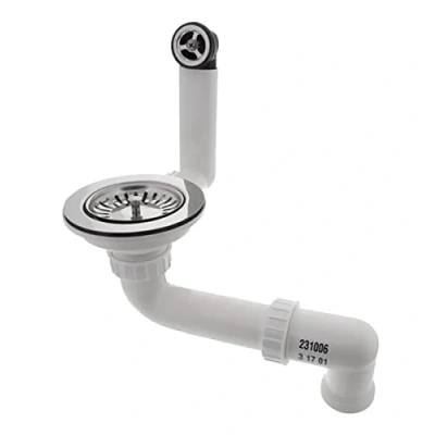 Image de BLANCO 231006 Bonde et trop plein 3,5&quot; sans commande de vidange avec rond/pièce rechange