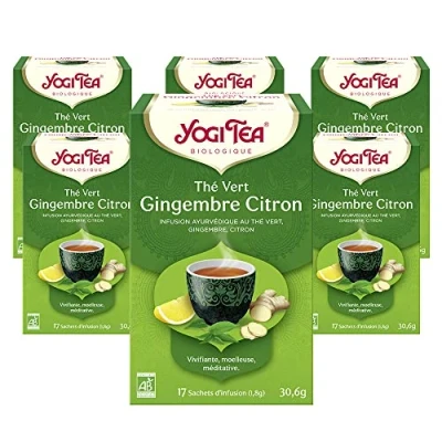 Image de YOGI TEA, Thé Vert Gingembre Citron, Bio, Mélange de Vert, et 102 (6x17) Sachets