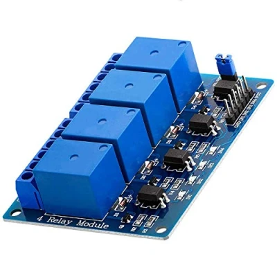 Image de AZDelivery 4 Canaux Module Relais 5V avec Optocoupleur Low Level Trigger Compatible Arduino et Raspberry Pi incluant Un E Book!