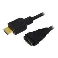 Image de Câble HDMI de rallonge 2m LogiLink 1.4 Ethernet ARC Noir