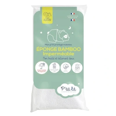 Image de P&#039;tit lit Protège Matelas Enfant Bamboo Alèse Imperméable 120x190/200 cm Viscose Douce et Soyeuse Sans traitement chimique Respirant Silencieux Oeko Tex®