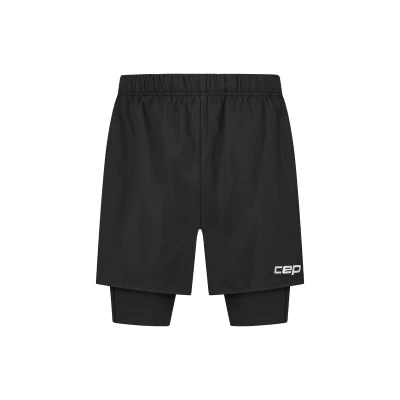 Image de CEP Core Shorts 2en1 pour hommes Confort optimal et liberté de mouvement, disponible en T. M couleur noire.