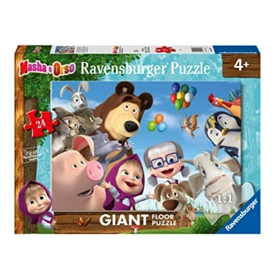 Image de Ravensburger Masha e Orso Michka l&#039;ours, 24 pièces géant Sol, Puzzle pour Enfants, âge recommandé 3 Ans, 03133 7, Multicolore