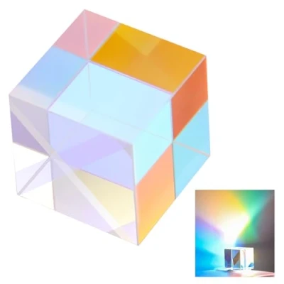 Image de NEEWER Cube Prisme Photographie en Cristal K9 25mm,Cube Verre Optique Couleur HD,Prisme Dispersion RGB,Accessoire Photographie,pour Décoration Maison,Enseignement Physique&amp;du Spectre Lumineux,CY005
