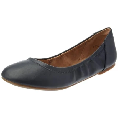 Image de Amazon Essentials Ballerines Belice Femme, Bleu Marine Faux Cuir, 41.5 EU