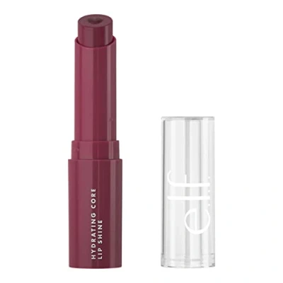 Image de e.l.f. Hydrating Core Lip Shine, Baume à lèvres revitalisant et nourrissant, rouge teinté transparent, joyeux, 2,6 g