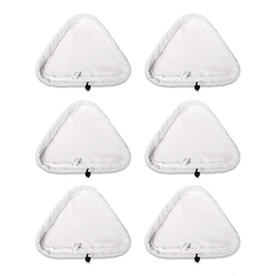 Image de TINA Lot de 6 chiffons nettoyage triangulaires universels lavables en microfibre pour balai vapeur X5 et H2O