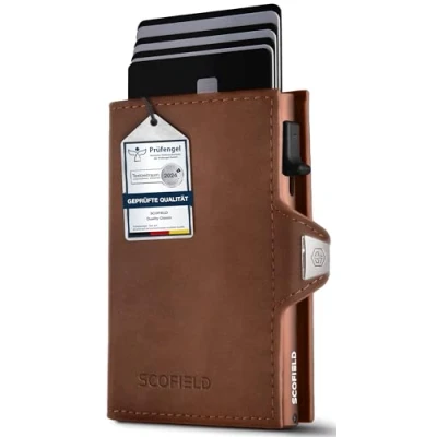 Image de SF SCOFIELD Duality Classic Slim Wallet avec compartiment pour pièces de monnaie Étui cartes homme 9 à 10 Portefeuille protection RFID Wallets for Men