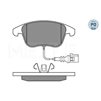Image de MEYLE 025 243 3219/PD Jeu de plaquettes frein PD Quality Essieu avant contact signal d&#039;usure inclus avec tôle anti bruit