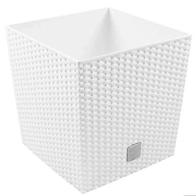 Image de PROSPERPLAST Rato 10 litres avec bac de plantation blanc 22,3 x 22,8 cm.