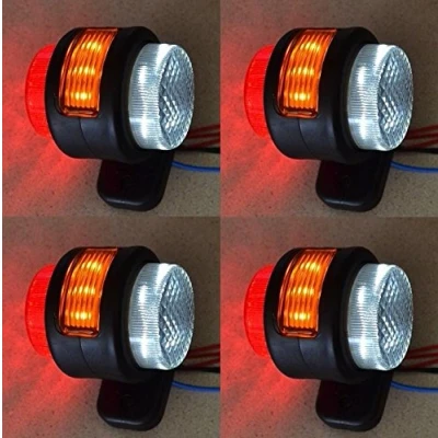 Image de 4 X 24 V côté Outline marqueur Orange Rouge Blanc 15 LED Lumières Châssis Camion Remorque van caravane Camper Bus