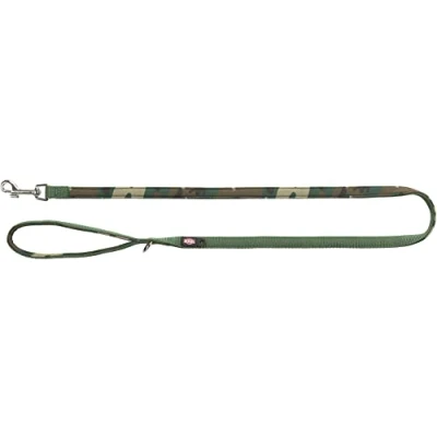 Image de TRIXIE Premium Laisse avec Doublure en néoprène, XS: 1,20 m/10 mm, Camouflage/Vert forê 1987023
