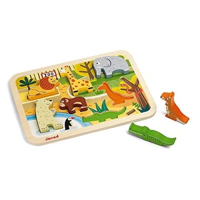Image de Janod gros puzzle en bois zoo (7 pièces)